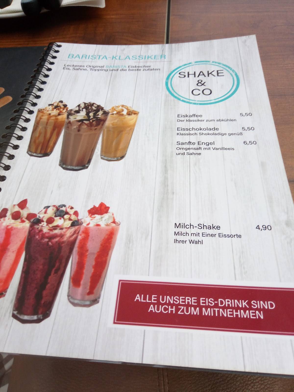 Menu de Barista Restaurant & Eiscafe