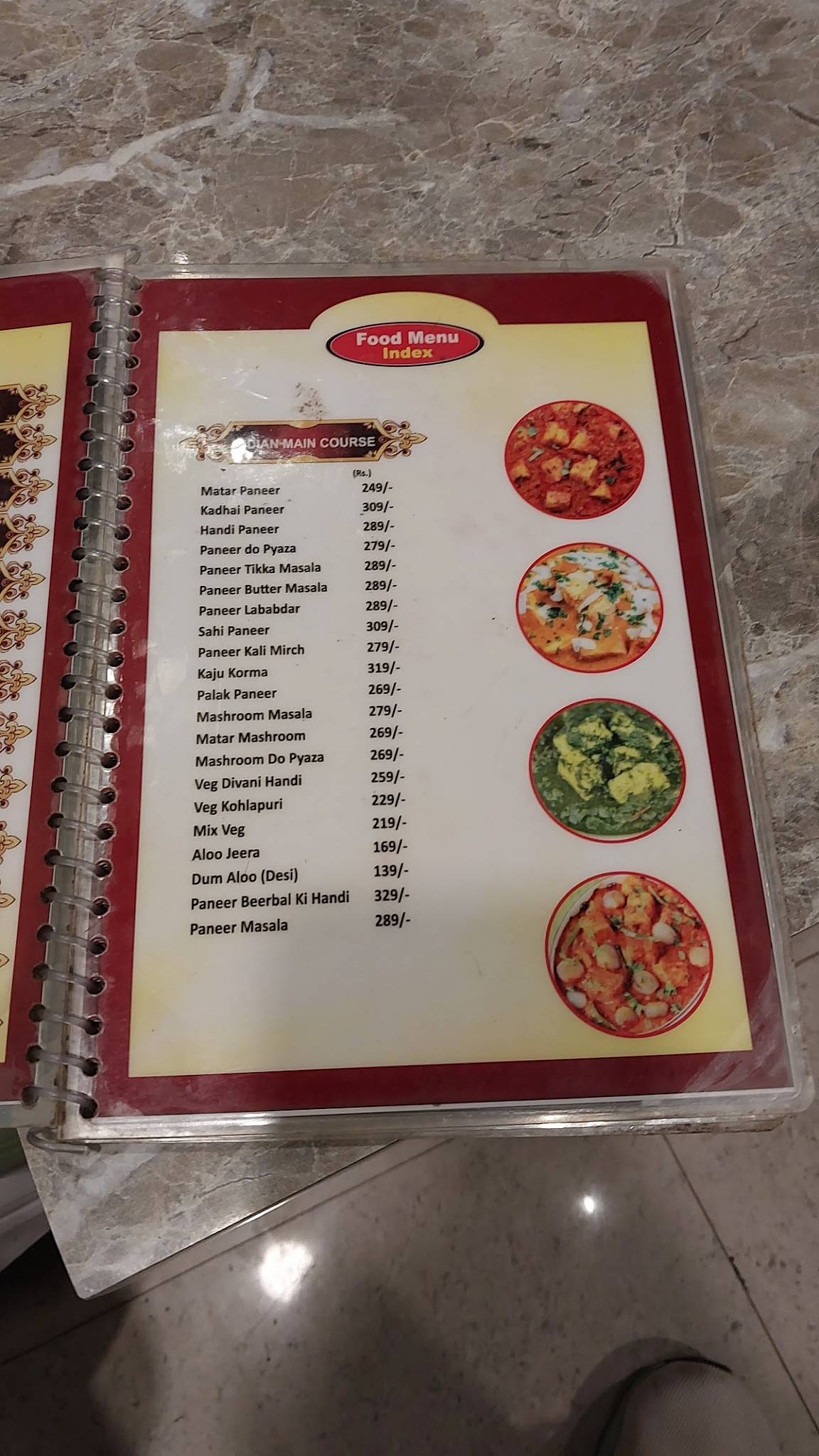 Baswari restaurant menu