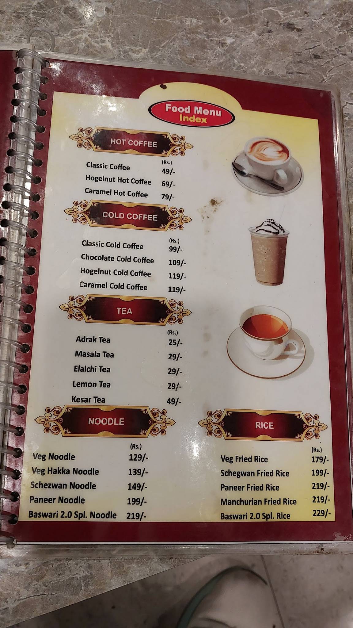 Baswari restaurant menu
