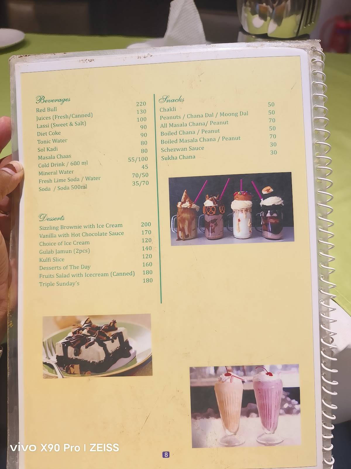 The Bay View menu