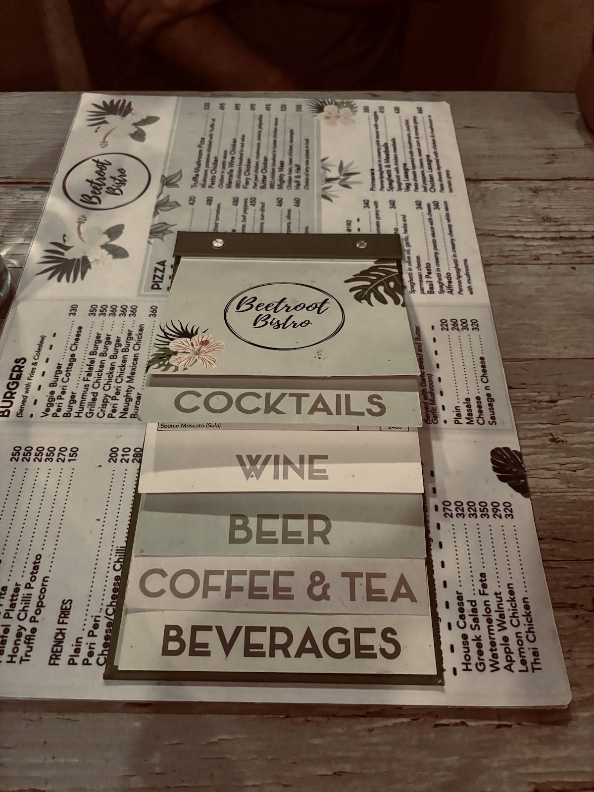 Beetroot Bistro menu