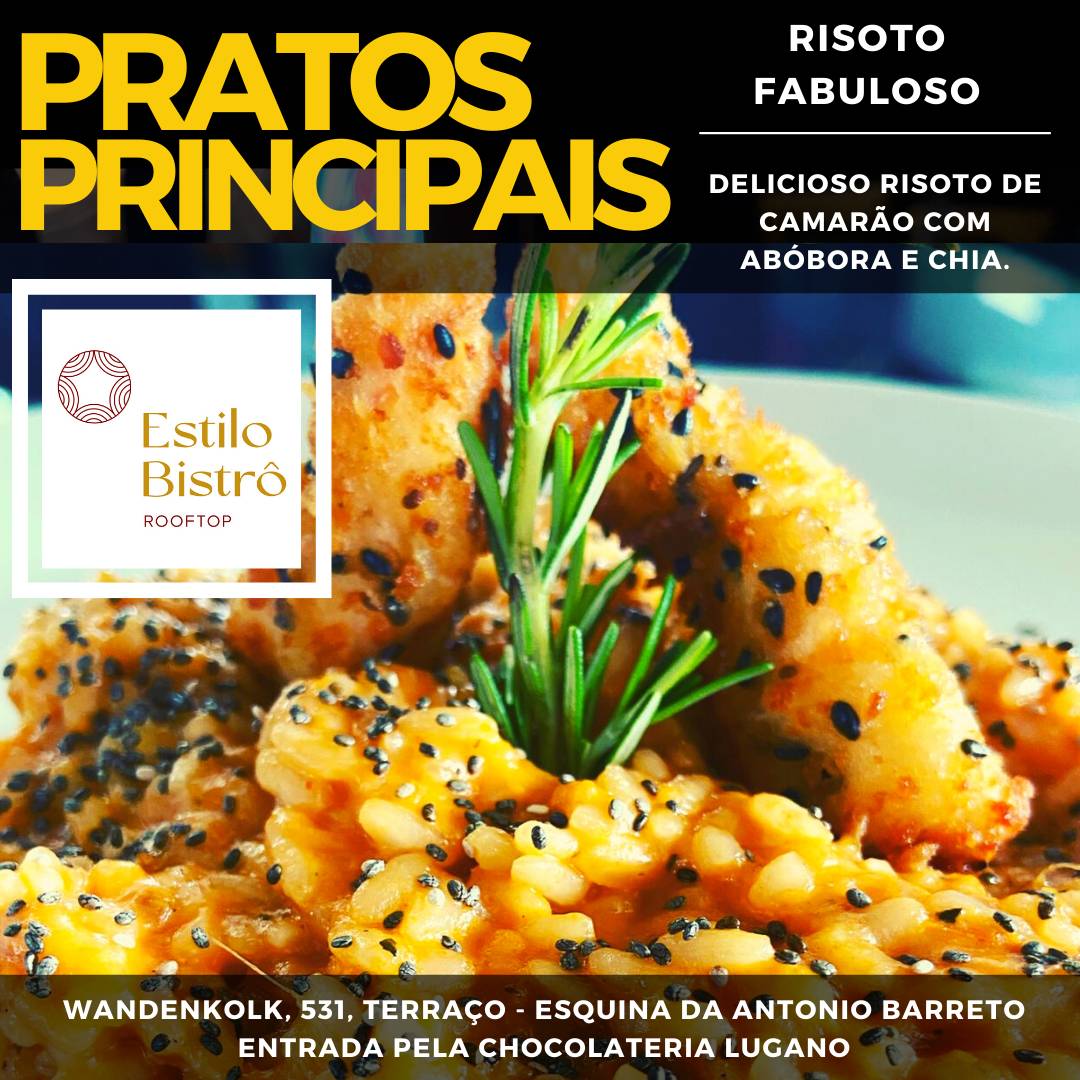 Estilo Bistrô cardápio