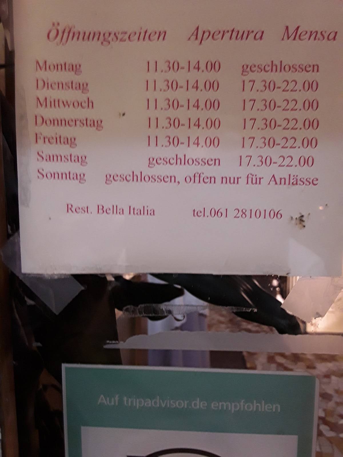 Menu di Bella Italia 