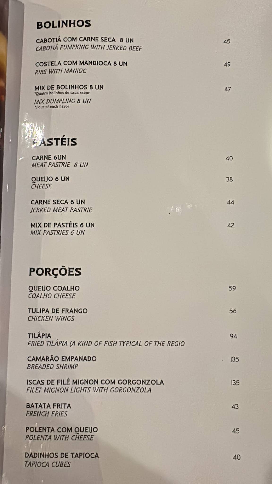 Bendito - Bar e Restaurante cardápio