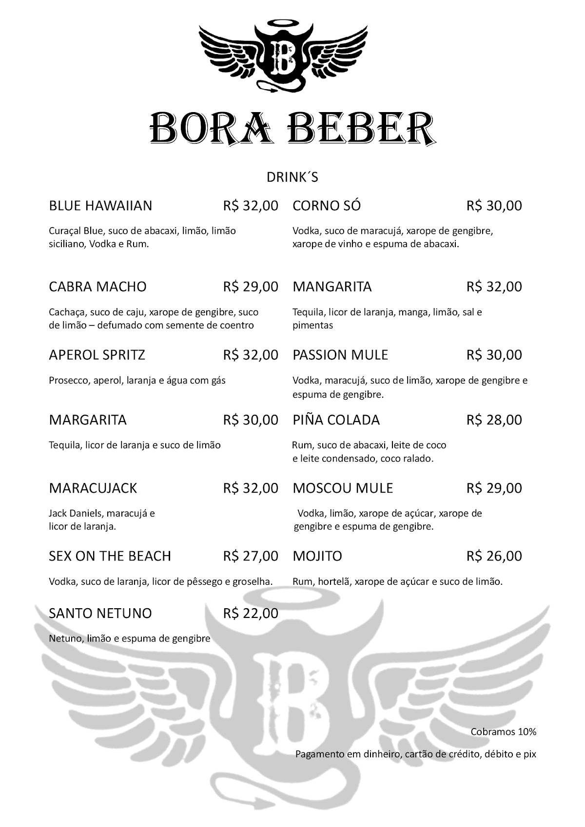 Bendito Bar cardápio