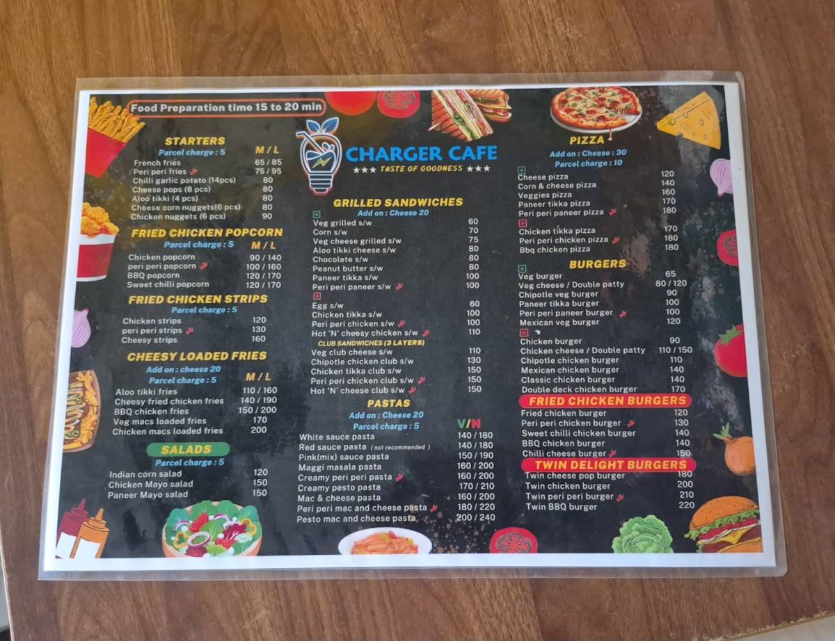 CHARGER CAFE menu