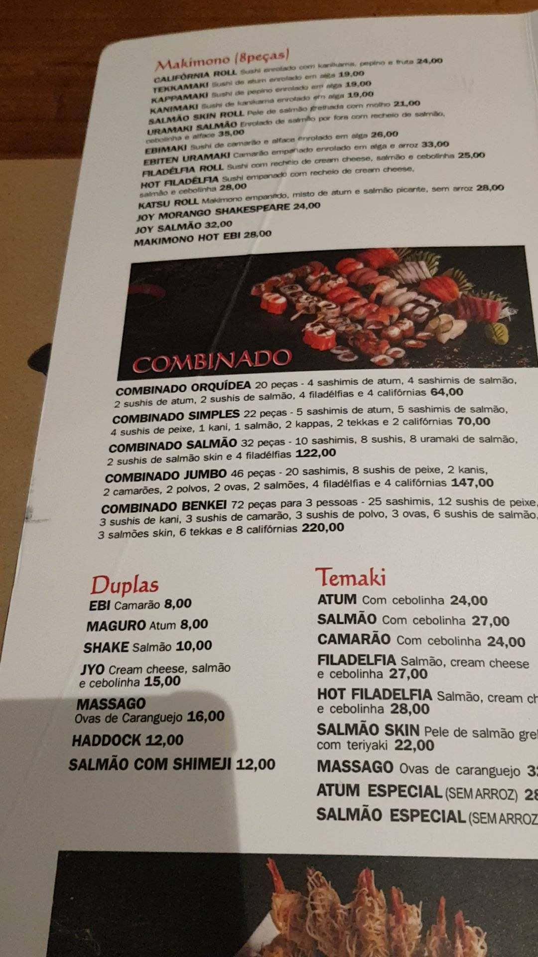Benkei Asiático cardápio
