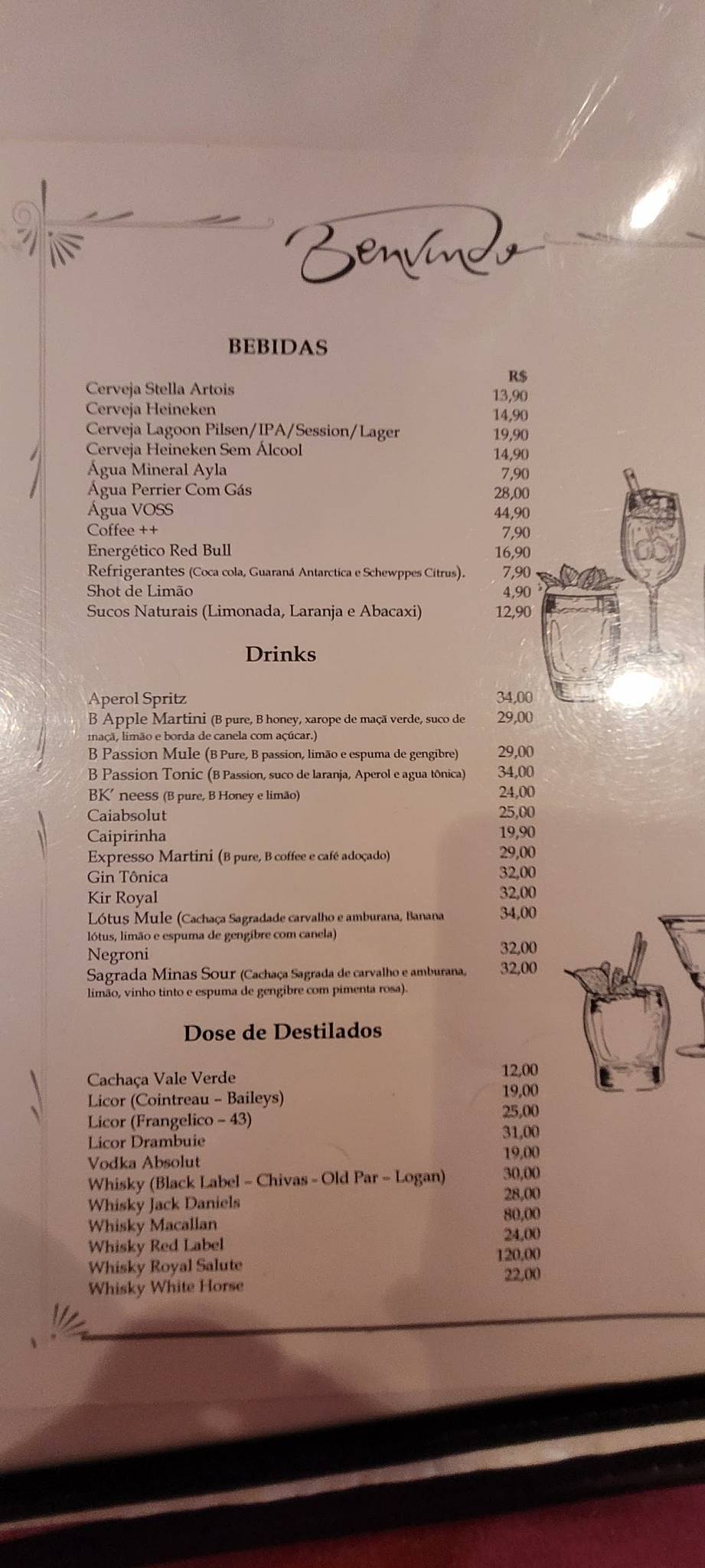 Benvindo Restaurante cardápio