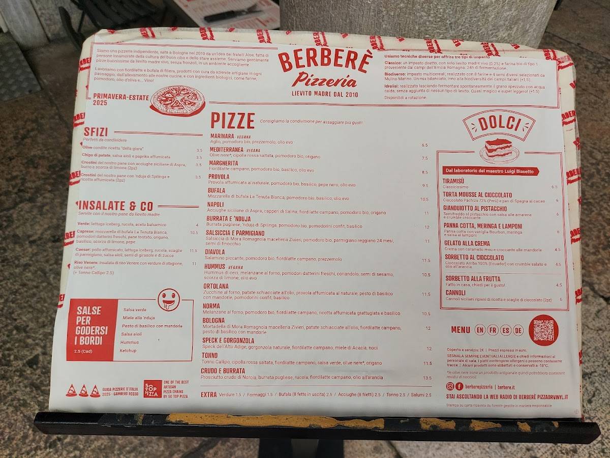 Menu di Berberè Verona 