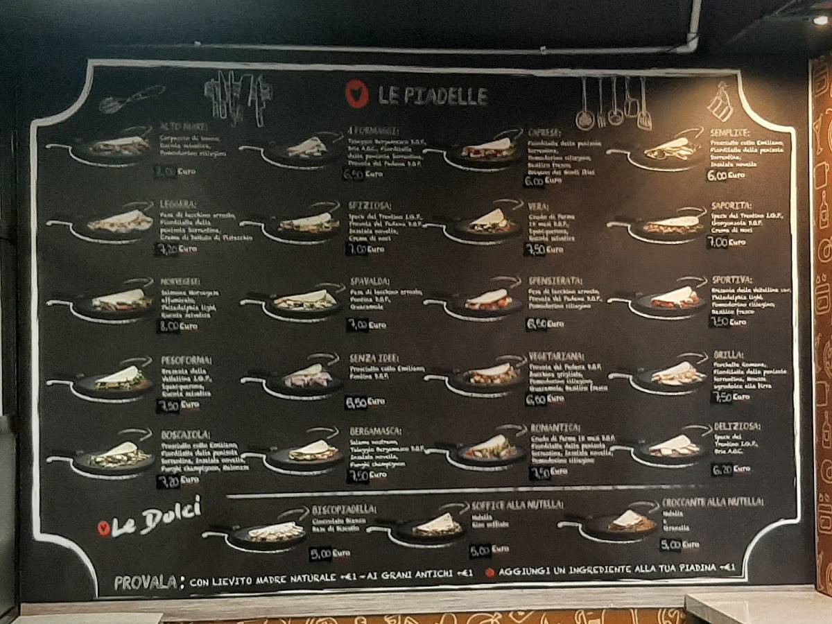 Menu di La Piadella 