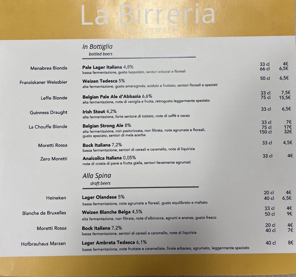 Menu di Byron 