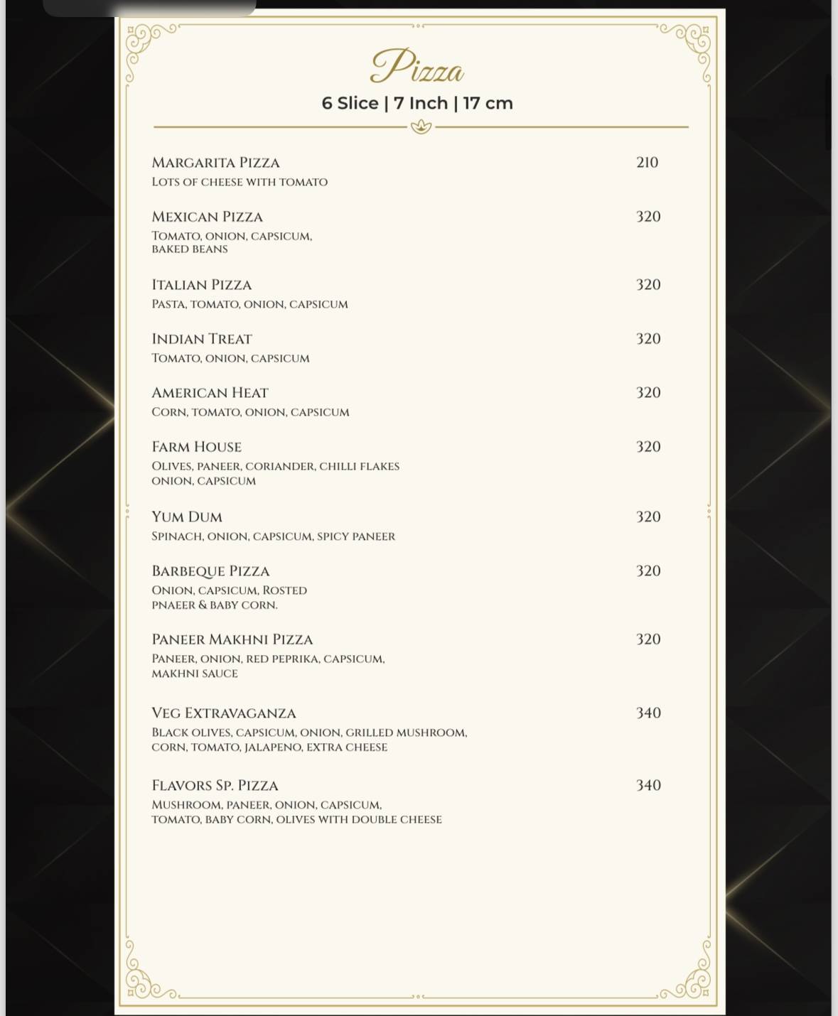 The Grand Flavors menu