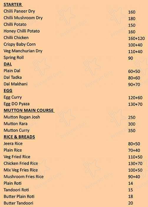 Bhukkad Restaurant menu