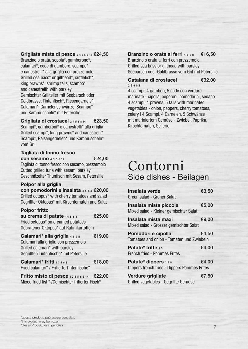 Menu di Cocobongo Bibione 