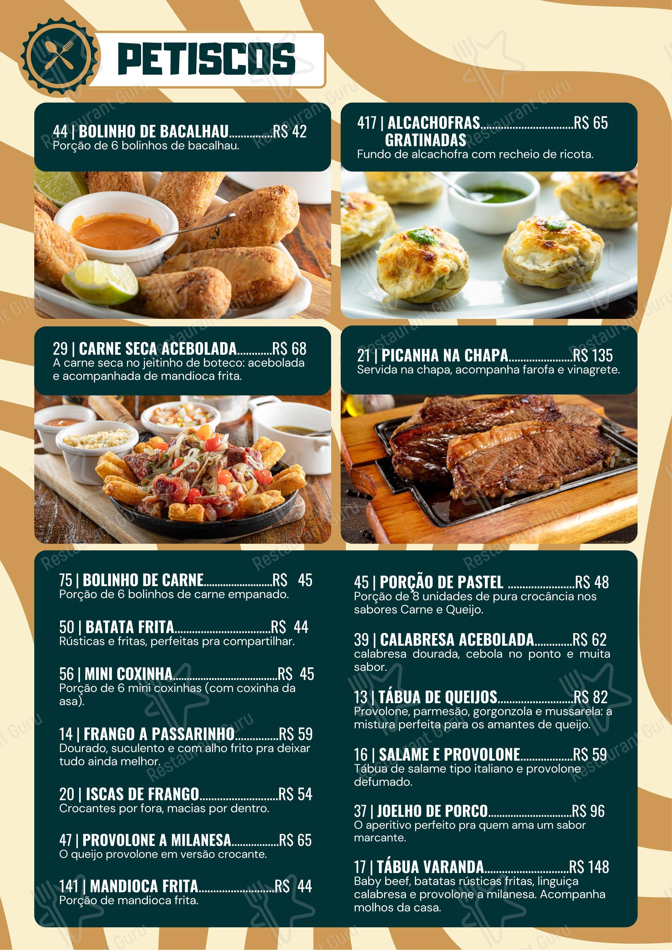 Varanda Botecaria - Menu