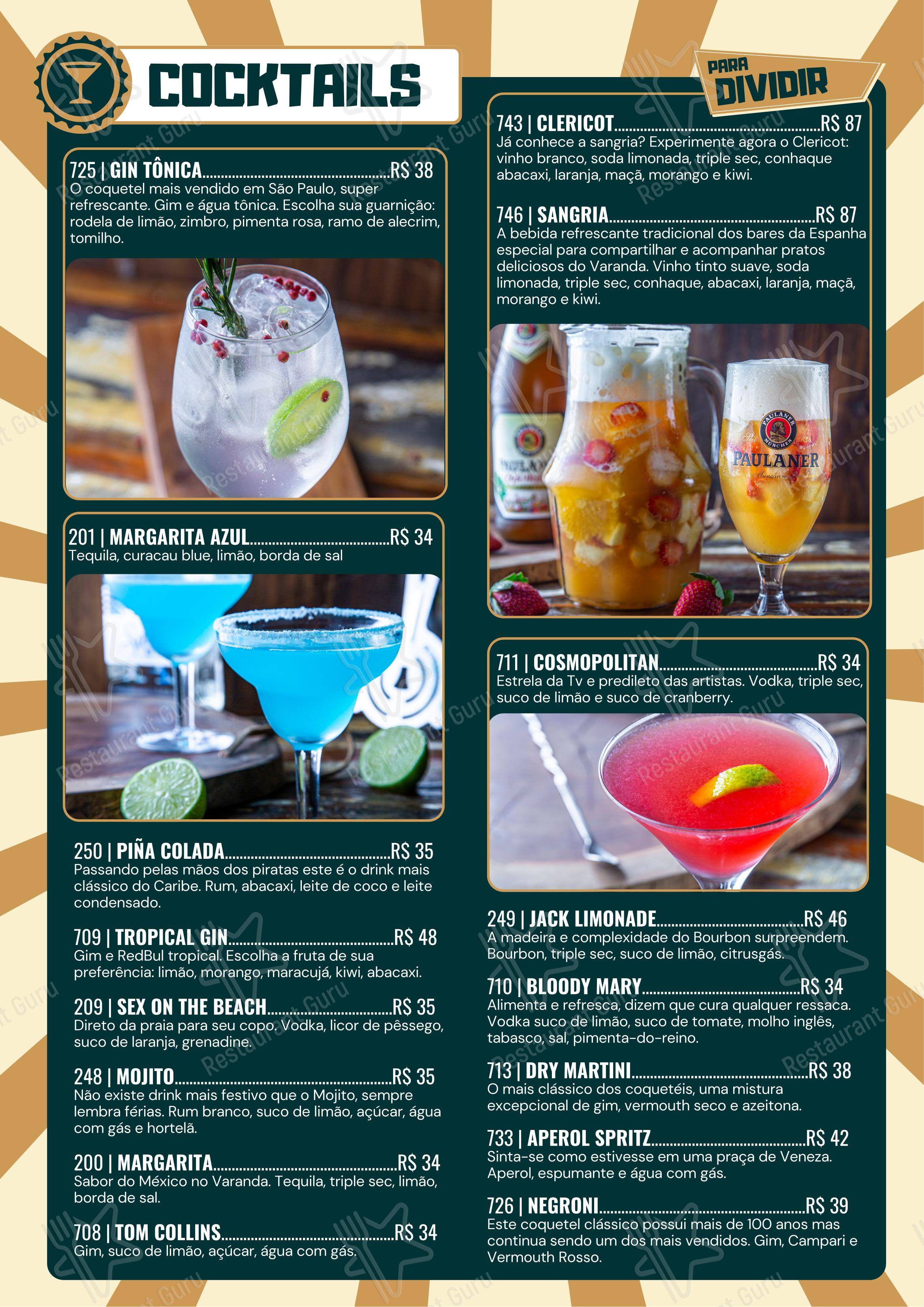 Varanda Botecaria - Menu