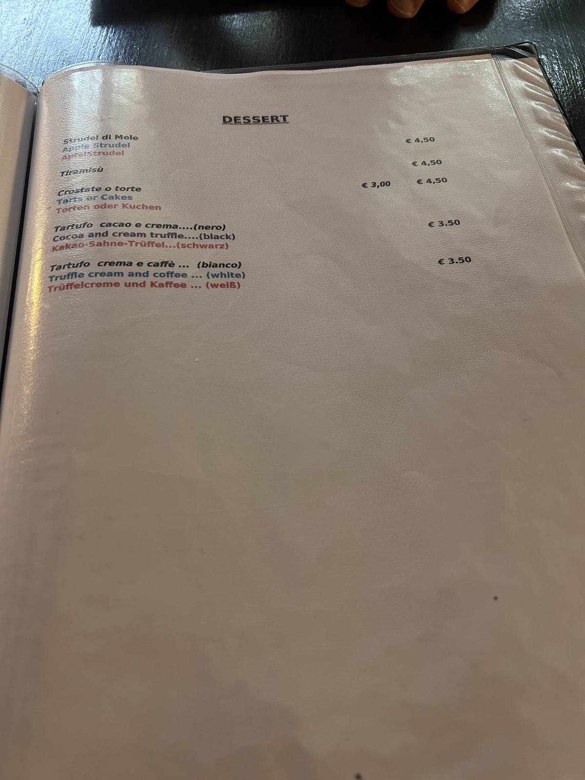 Menu di Bierstube Alleghe 