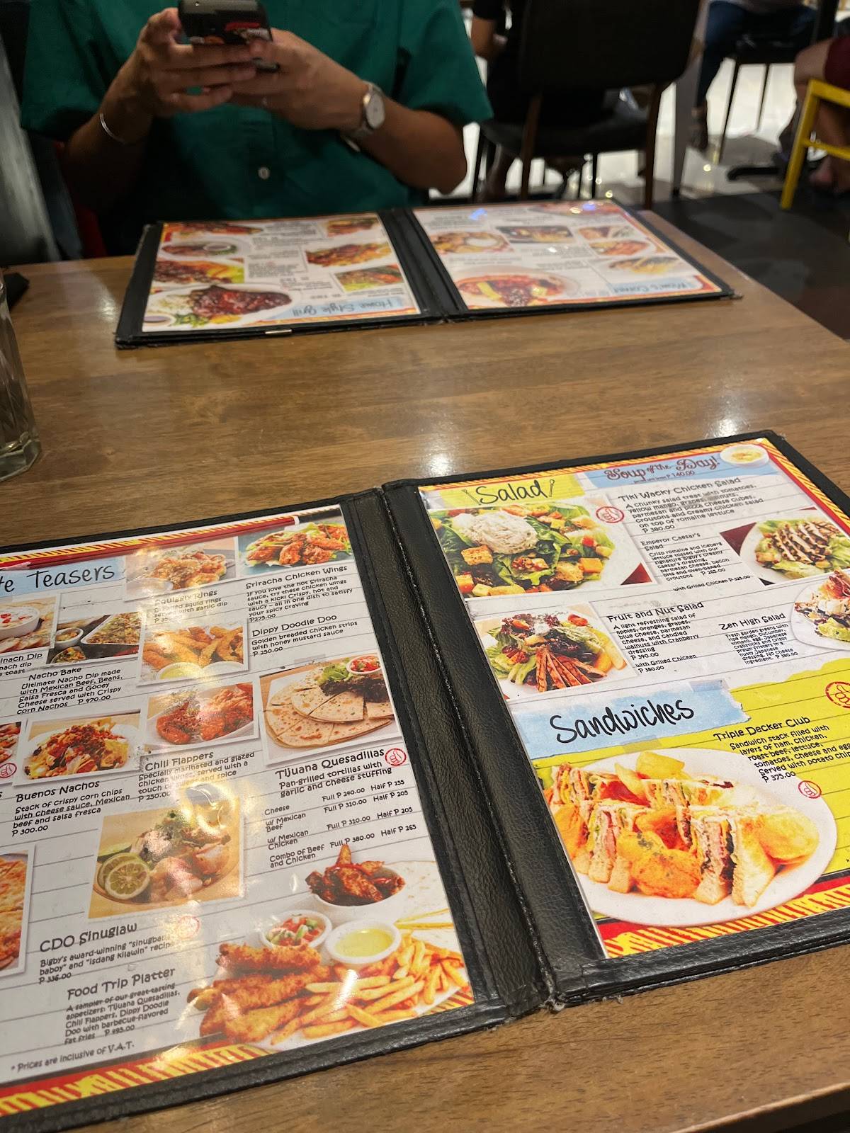 Menu At Bigby S Café Restaurant Bacolod