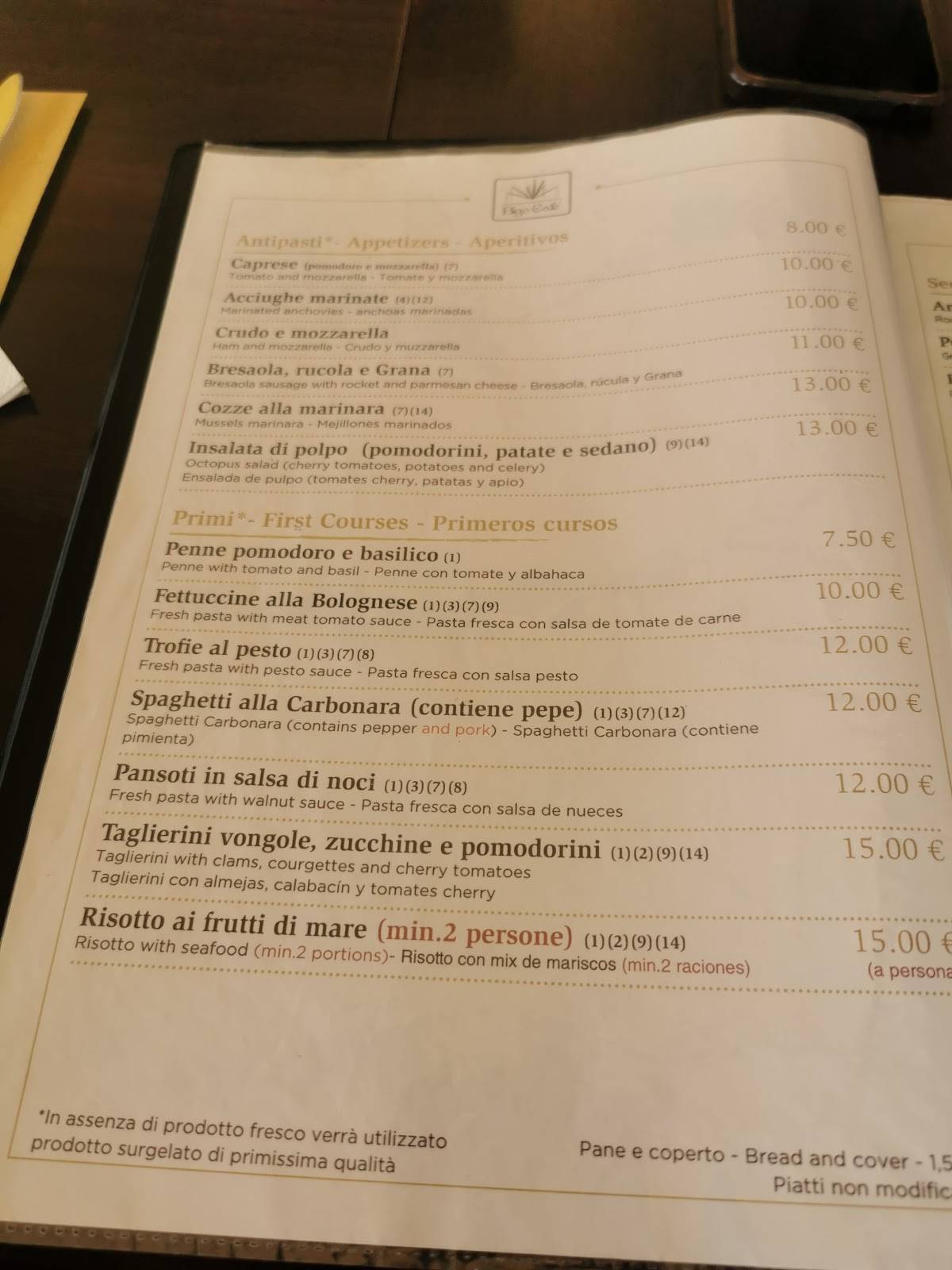 Menu di Bigo Cafè 