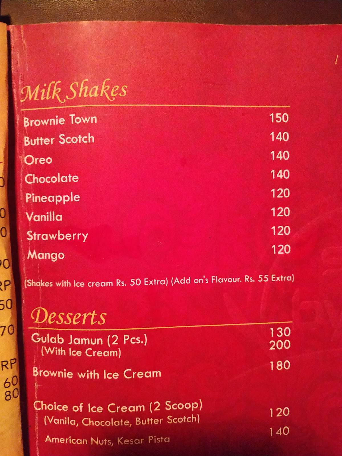 SkyBytes Rooftop Restaurant menu