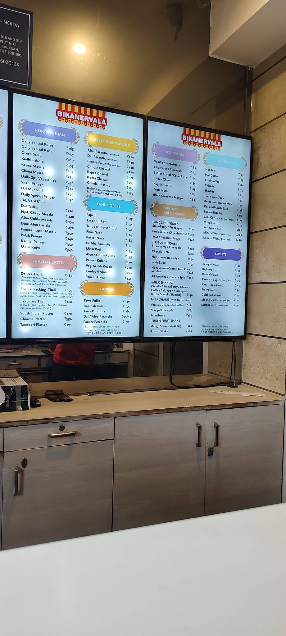 Bikanervala Lal kuan Ghaziabad menu