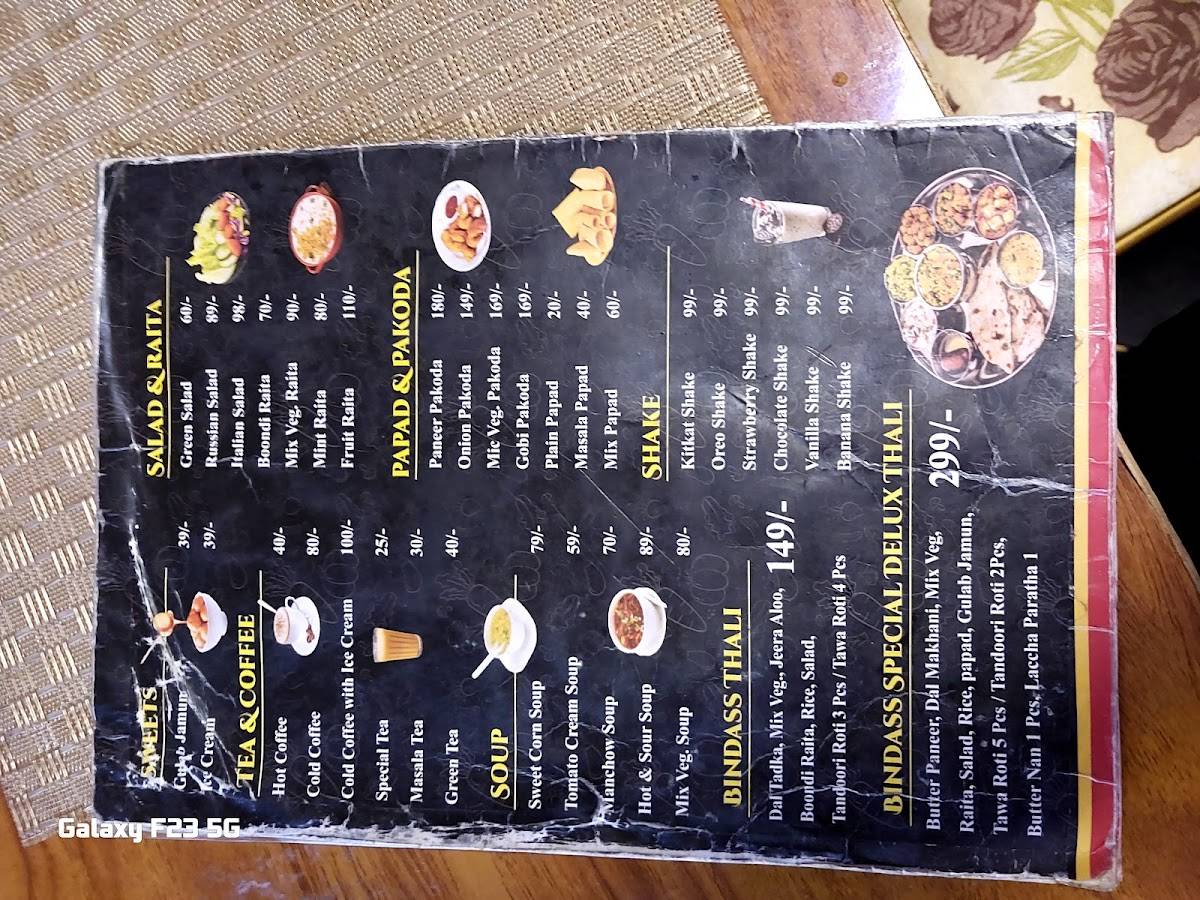 Bindass Cafe And Restaurants menu