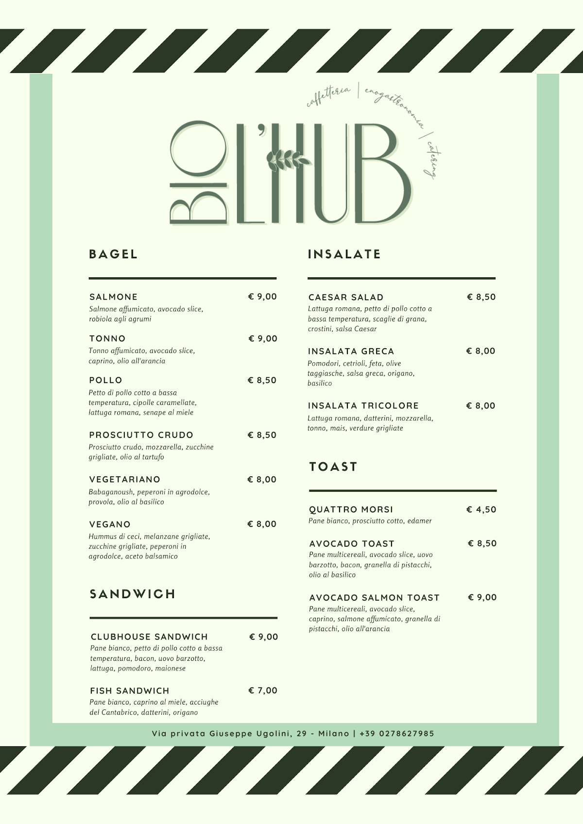 Menu de Bio L'Hub
