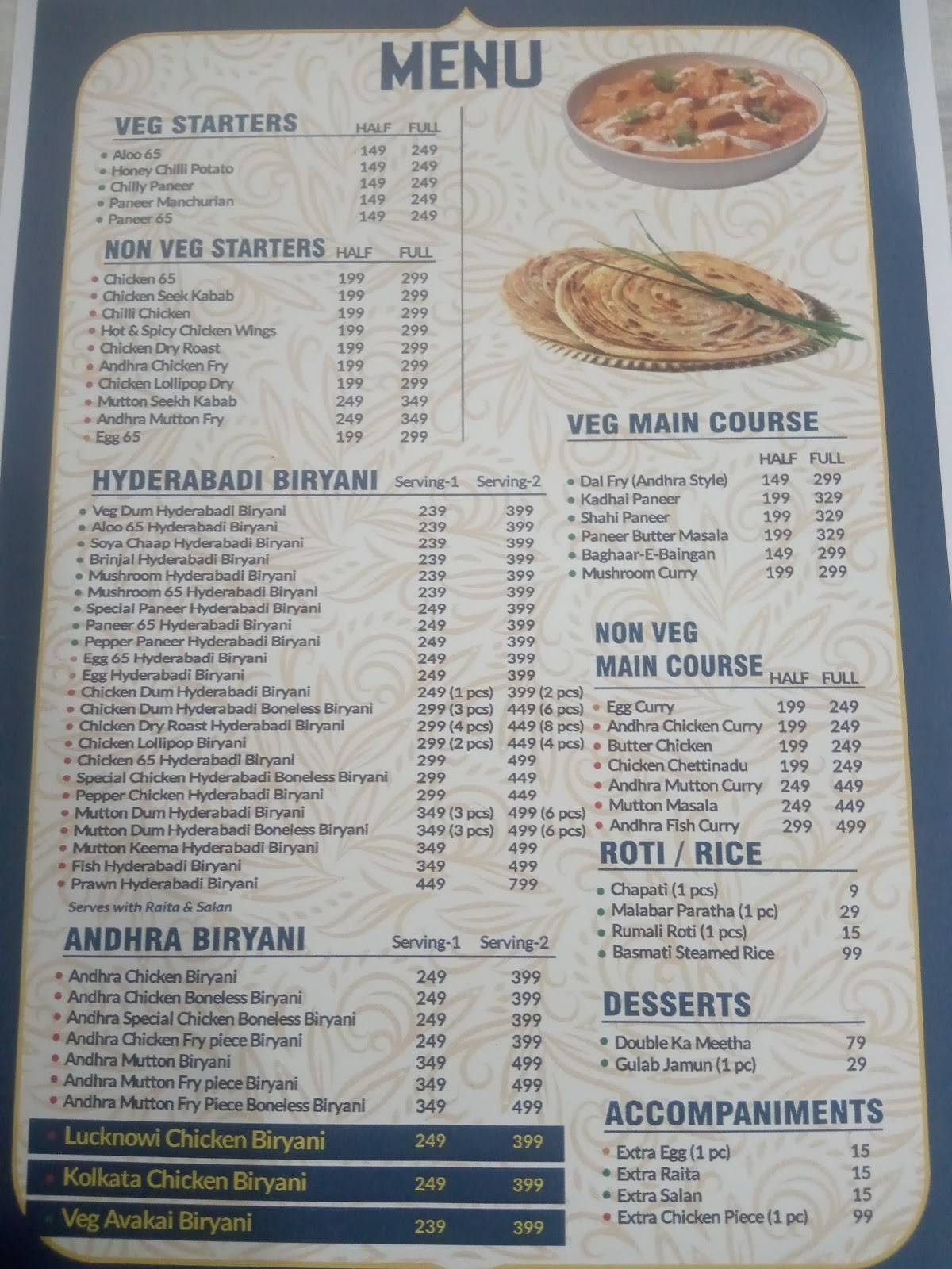 Biryani Best menu