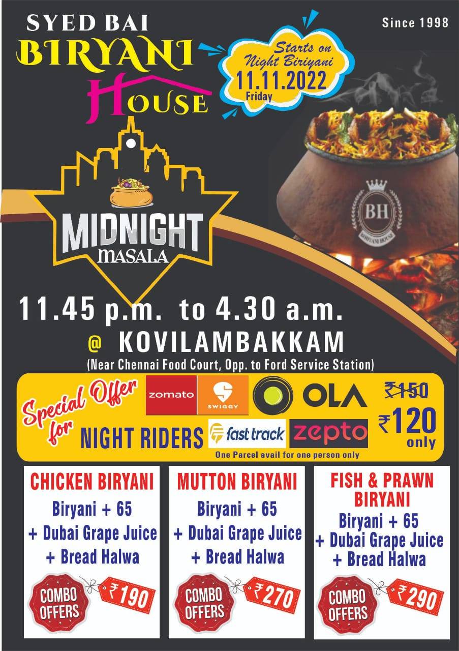 Biryani House - Best Biryani in Chennai Famous Biryani in Chennai Best Biryani in Medavakkam menu
