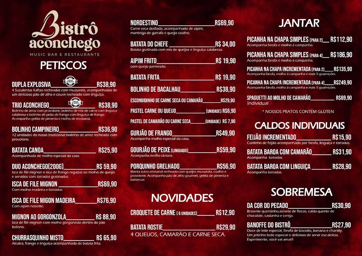 Bistrô Aconchego cardápio