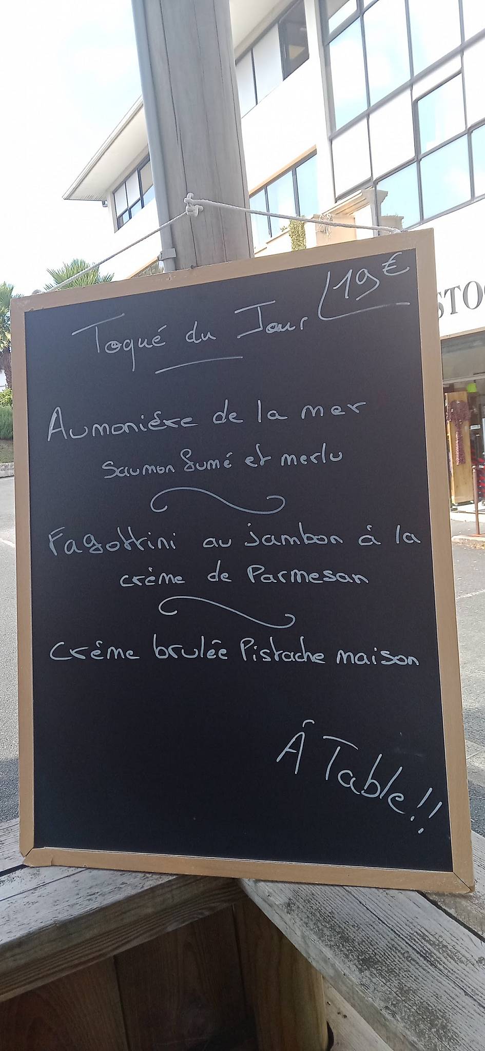 Menu de Bistro Toqué Anglet