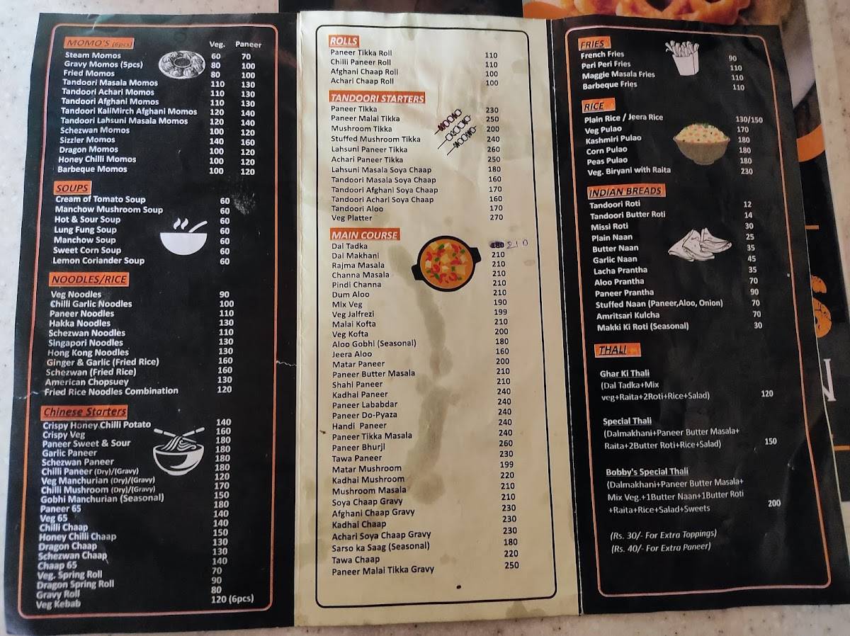 Bobby's Kitchen menu