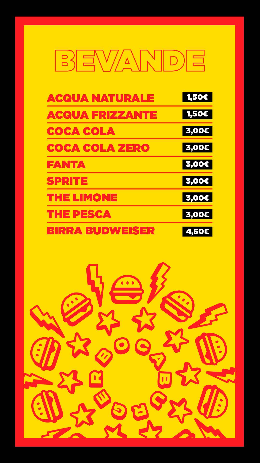 Menu di Boca Burger 
