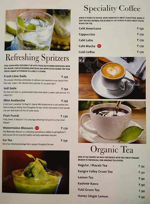 Cafe Bogchi menu