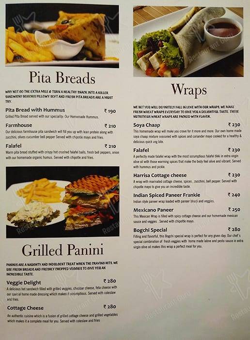 Cafe Bogchi menu