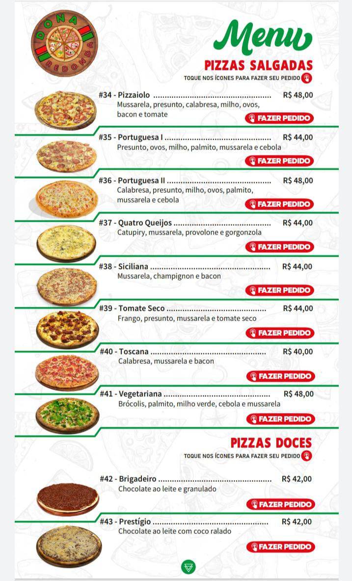 Pizzaria Dona Redonda Boituva cardápio