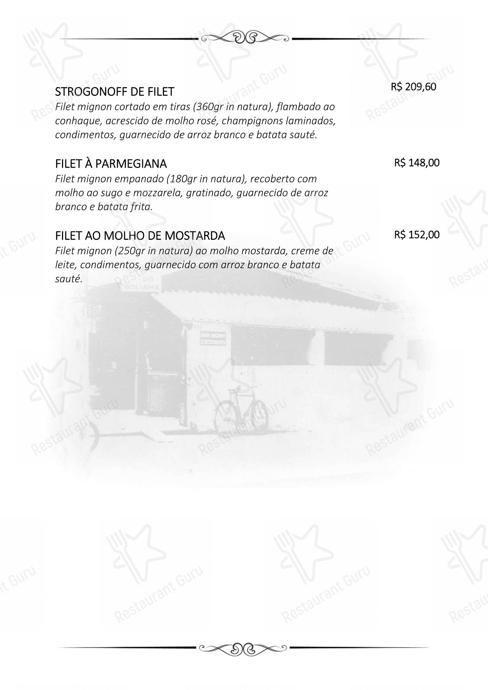 Bolinha Restaurante em São Paulo - Menu bar