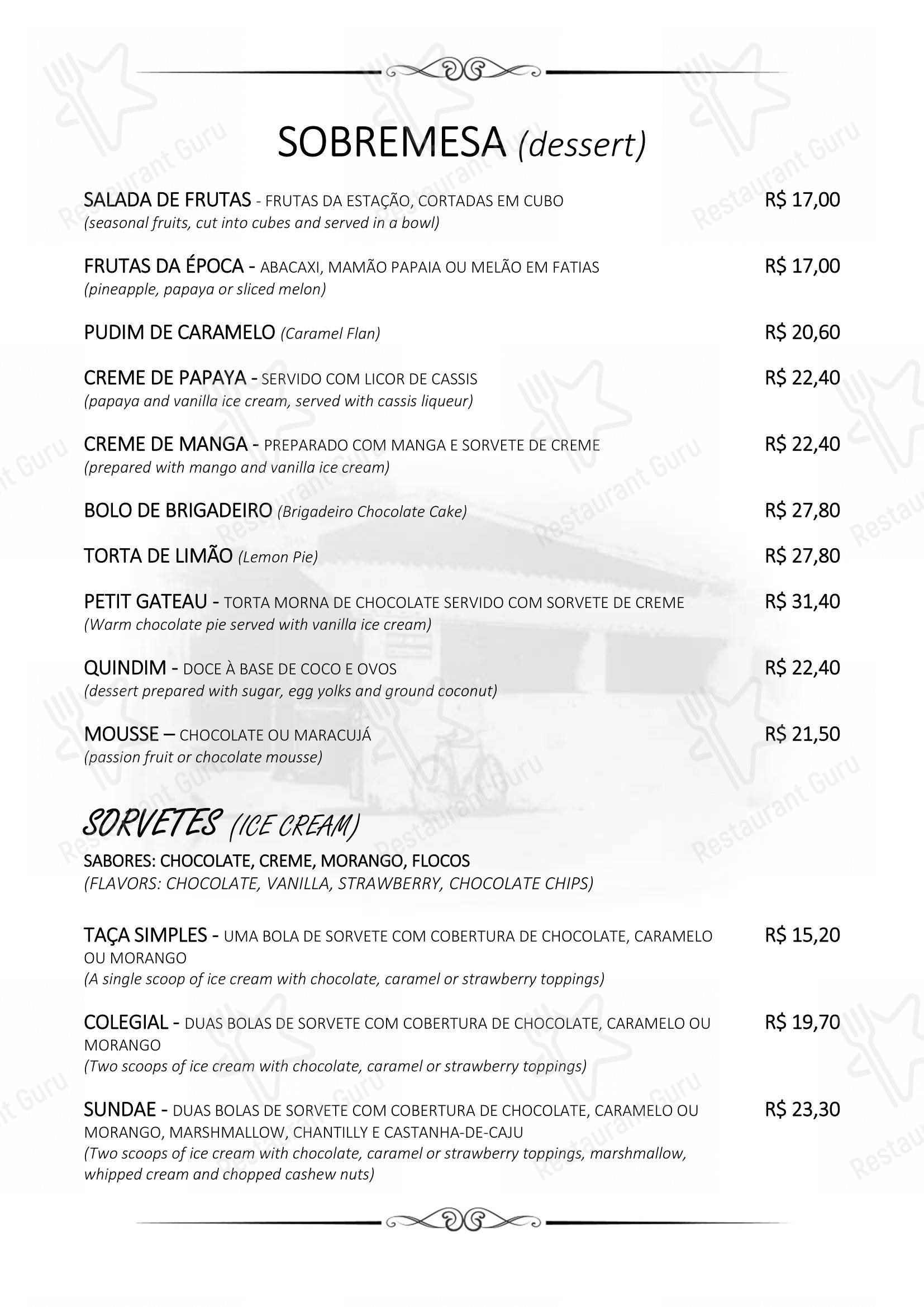 Коктейльная карта para Bolinha Restaurante em São Paulo