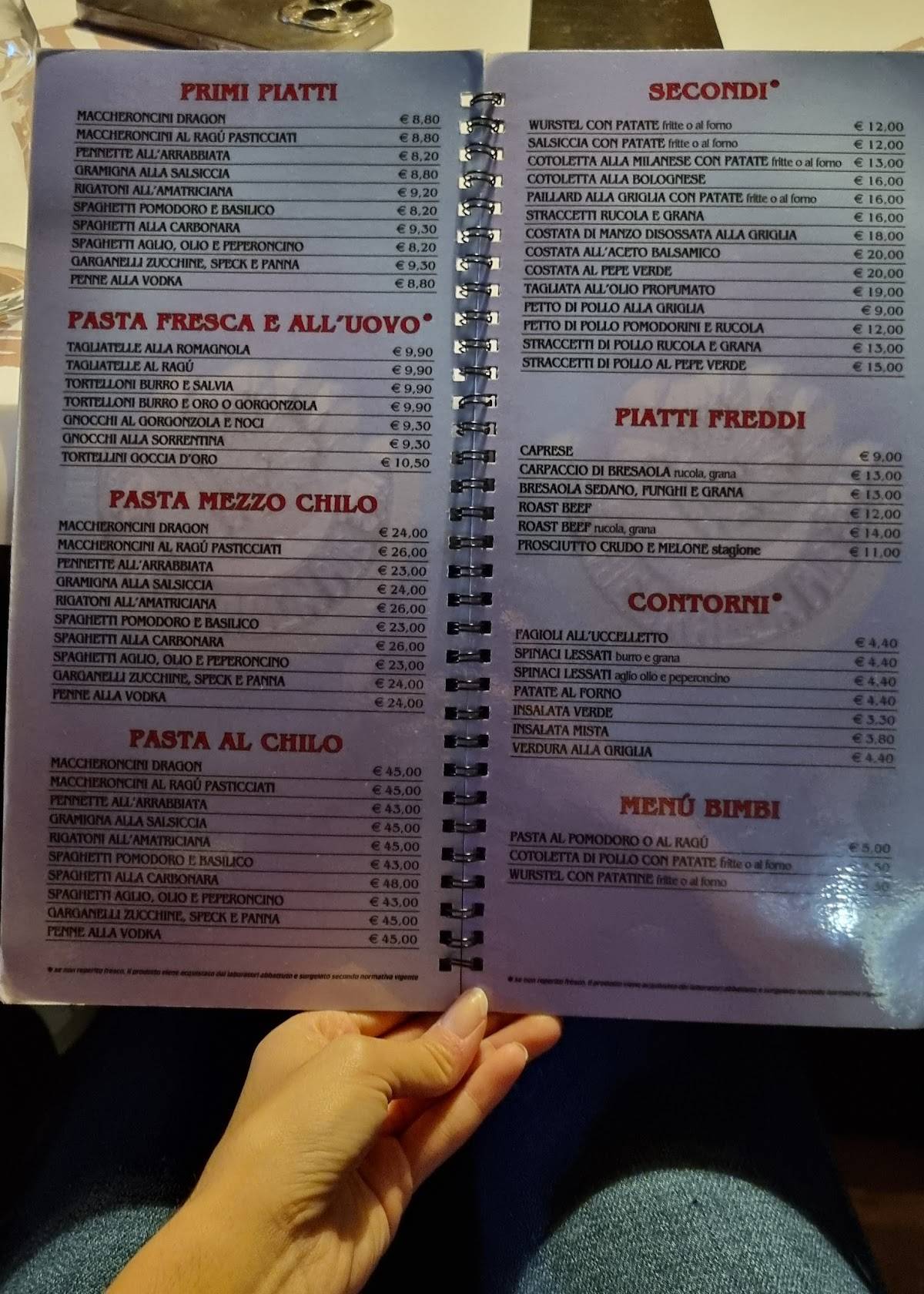 Menu di Dragon Pub 
