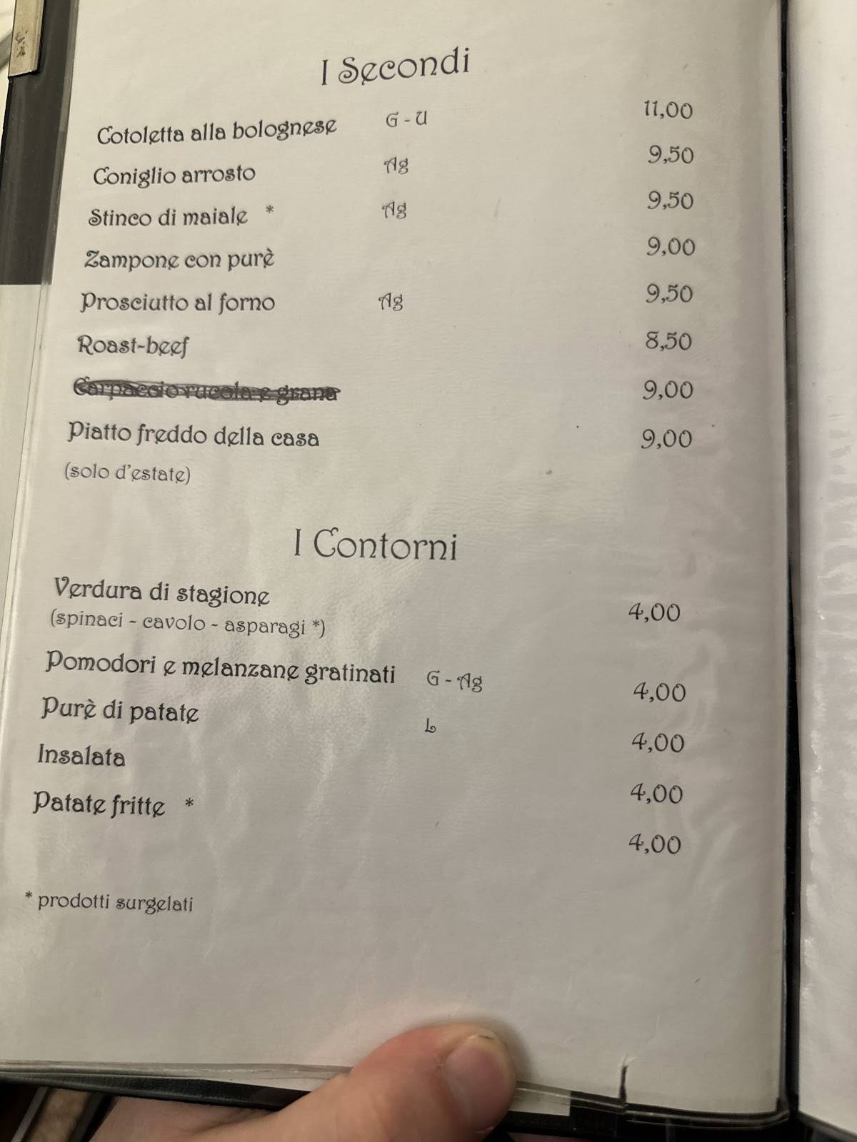 Menu di Trattoria dell' Autotreno 