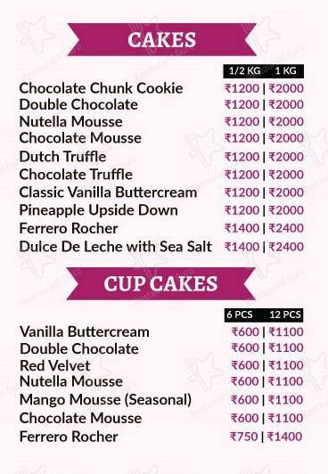 Bombay Bake House menu