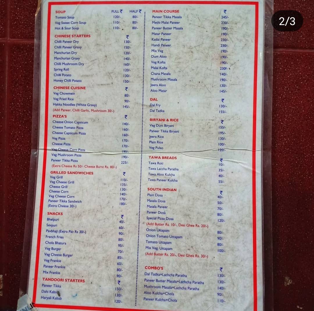 Bombay Fast Food menu