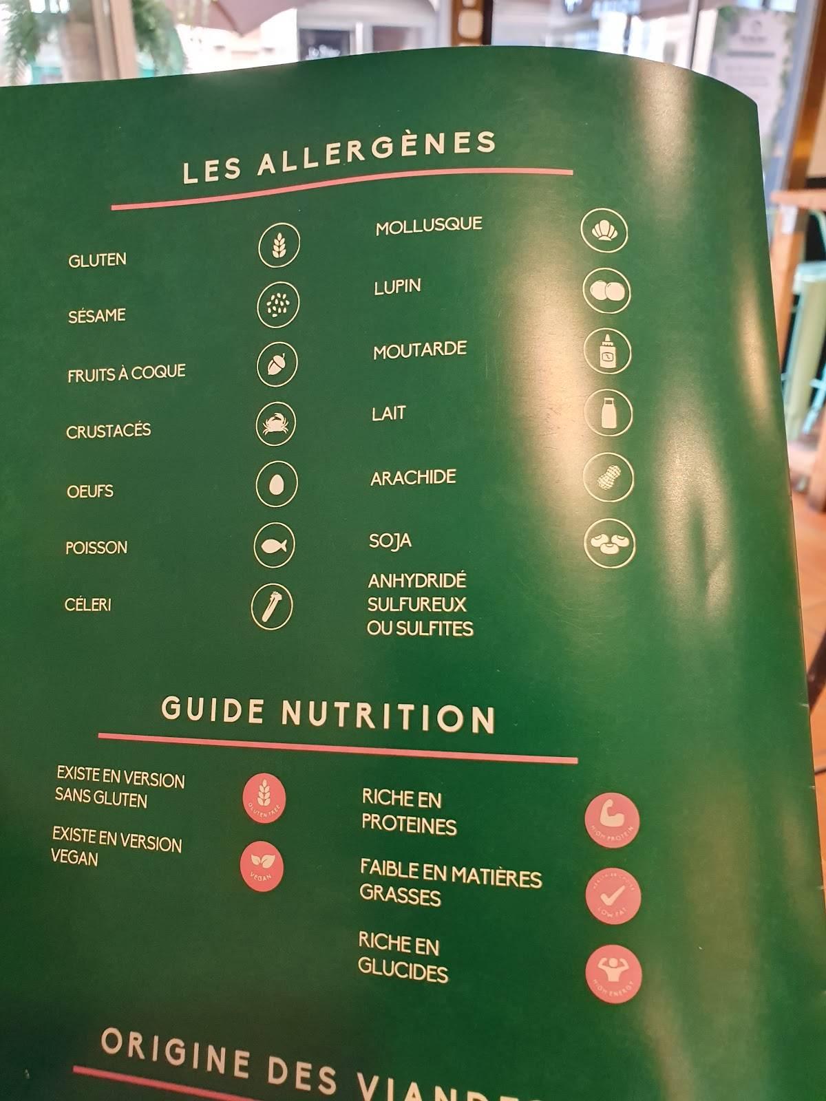 Menu de Bonobo Centre Ville