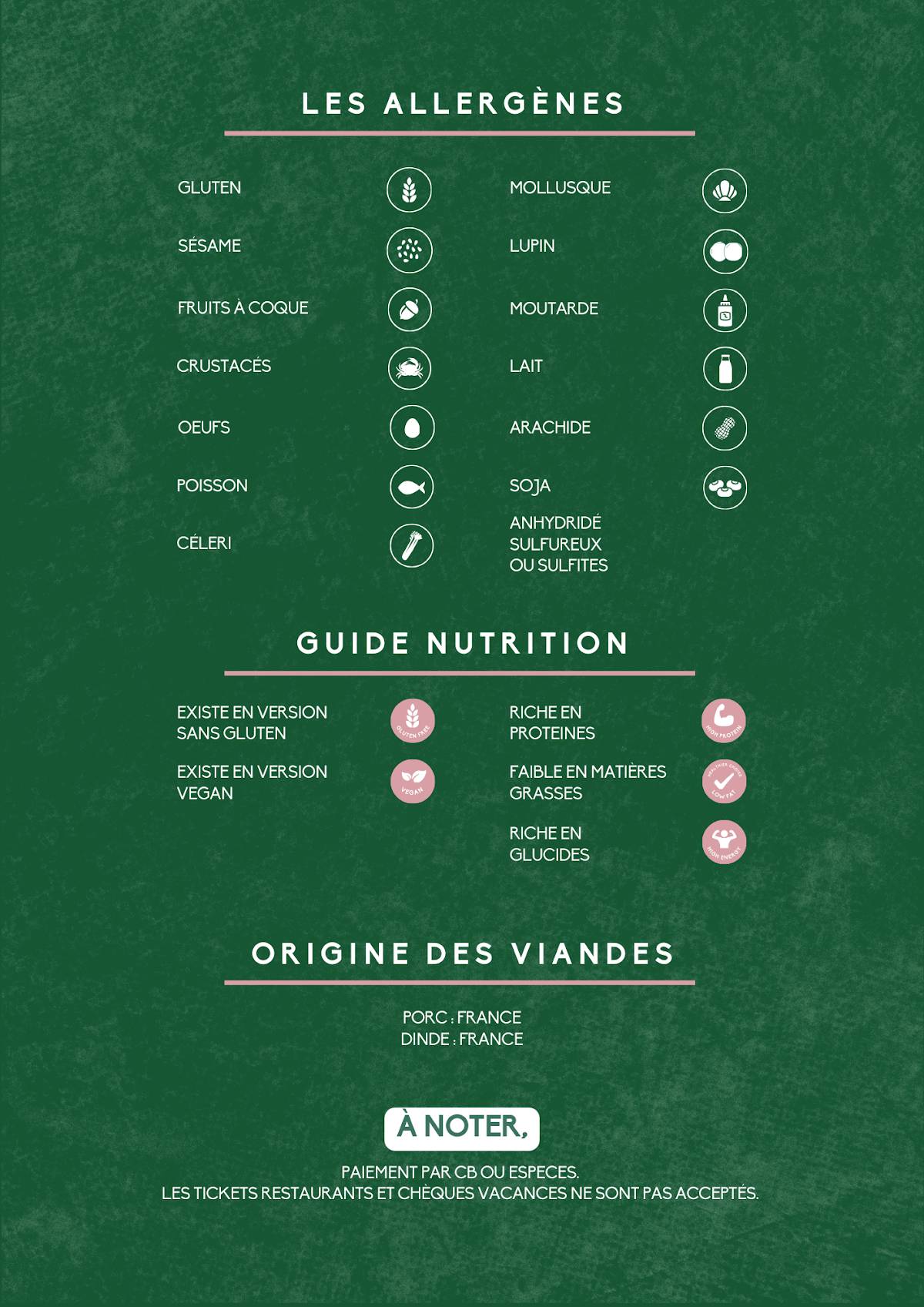 Menu de Bonobo Centre Ville
