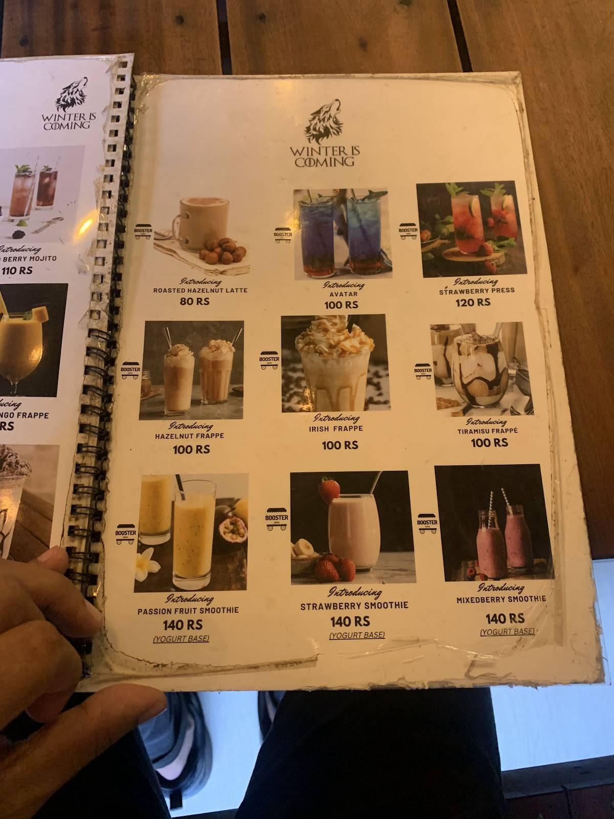 Booster Chaya Cafe Alleppey menu