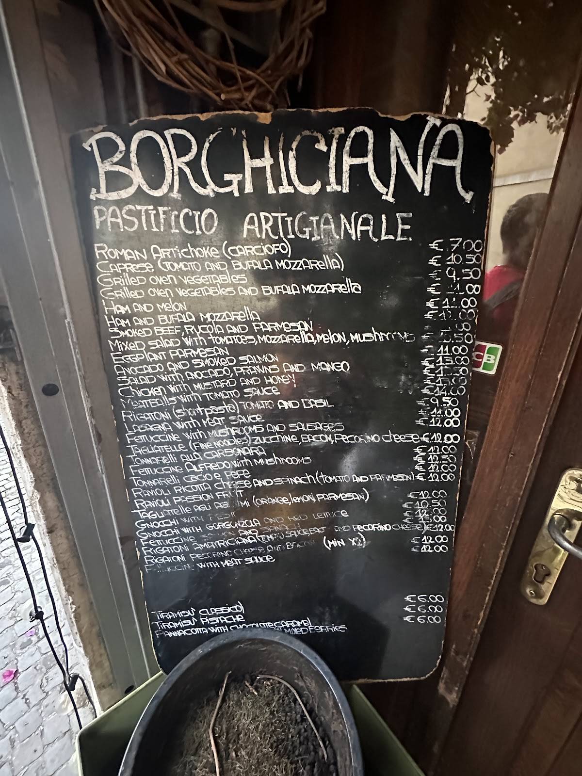 Menu di Borghiciana Pastificio Artigianale 