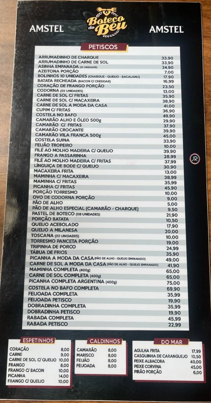Boteco do Bêu - @botecodobeu cardápio