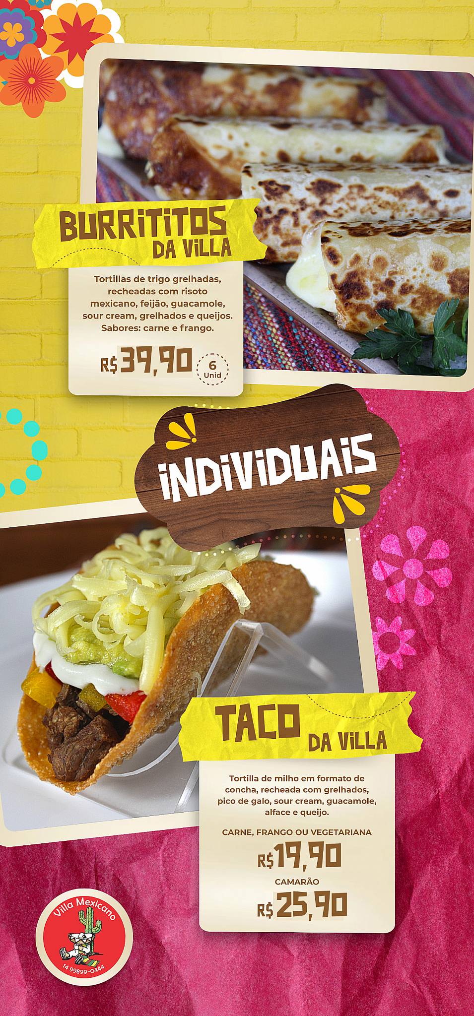 Villa Mexicano - Restaurante de Comida Mexicana - Botucatu cardápio