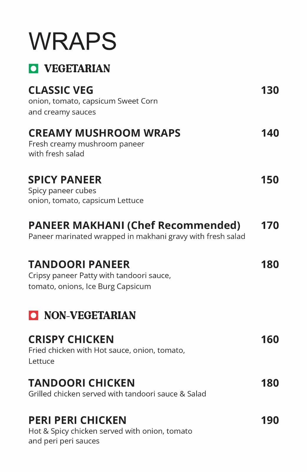 Brampton Cafe & Restro menu
