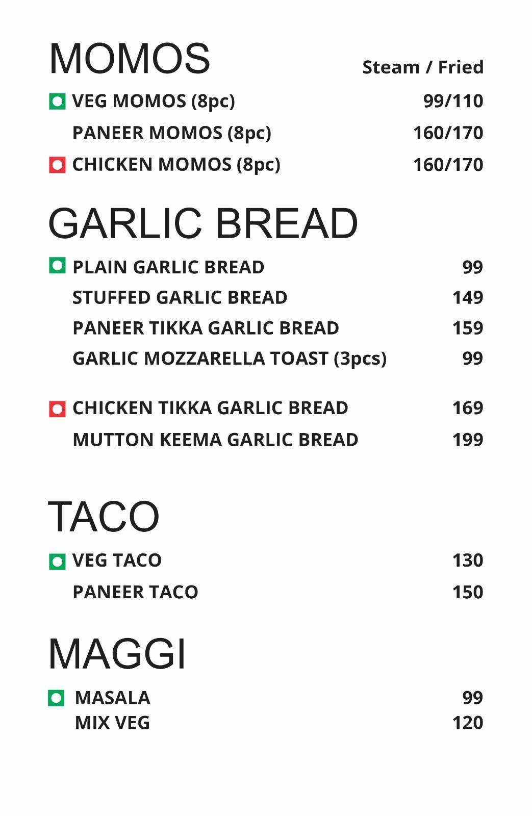 Brampton Cafe & Restro menu